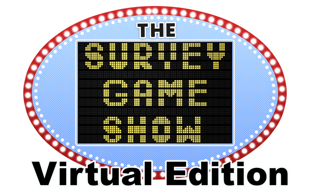 Survey Game Show Virtual Edition Logo Neon Entertainment Booking Agency Corporate College