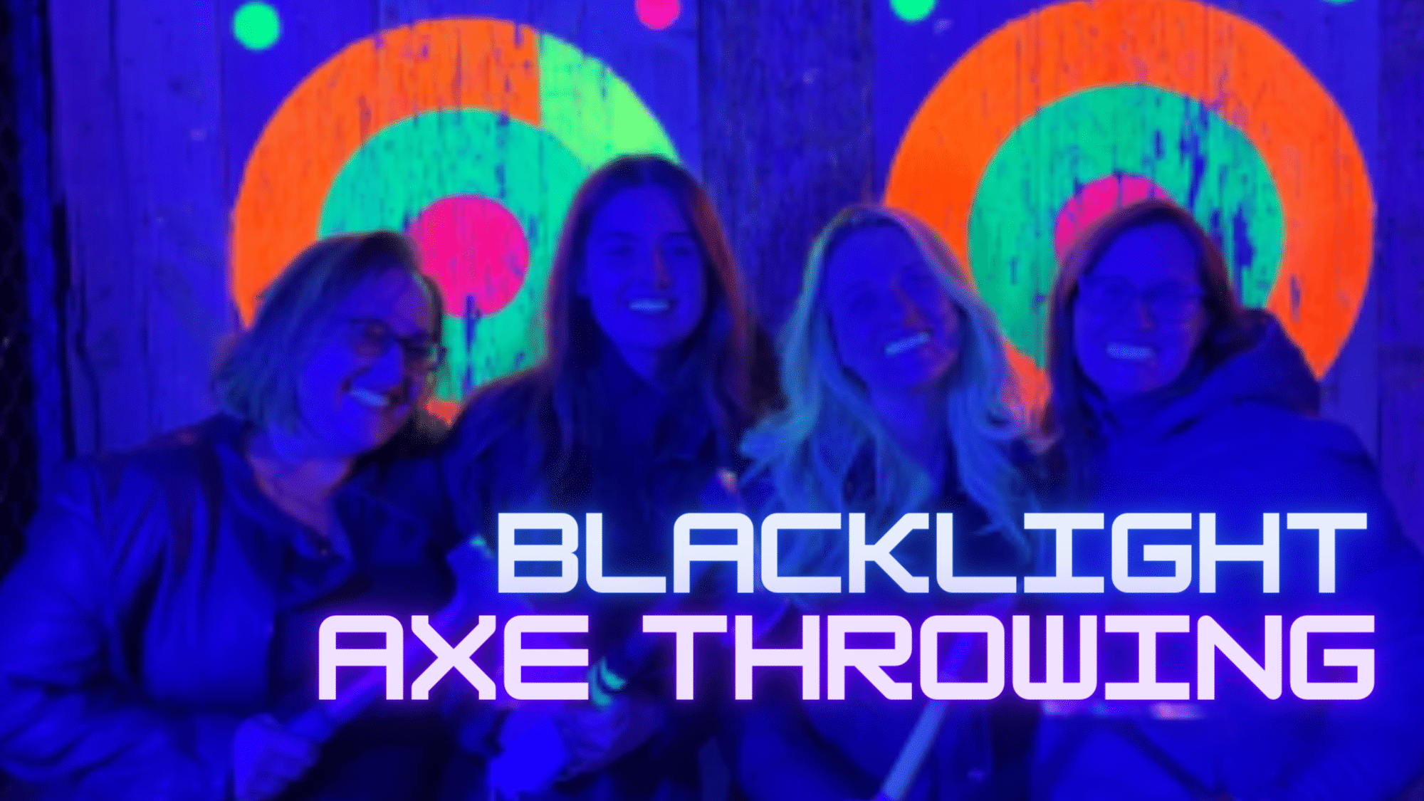 Unforgettable Glow Event Experiences blacklight axe throwing
